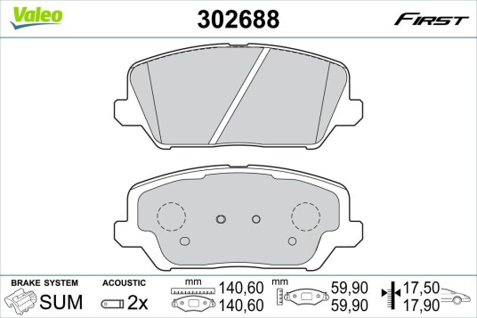Bremseklosser VALEO 302688