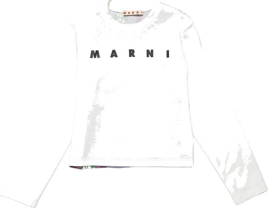 Marni Genser Hvit/Grønn/Lilla m. Blomster Marni 8 år 128 Genser