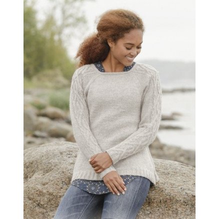 Irish Plaits by DROPS Design Genser Strikkeoppskrift str S XXXL