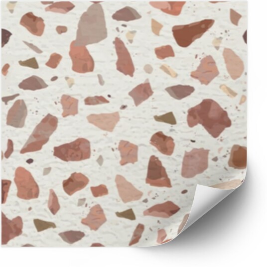 Selvklebende fliser Terrazzo dekaler / Brun / 24 stk