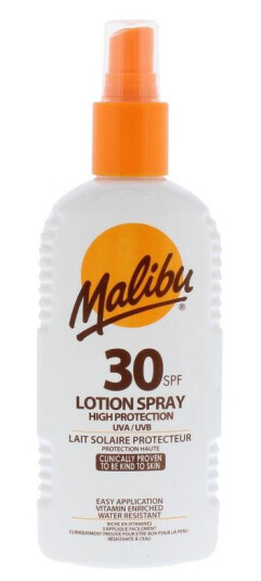 Malibu Spray Solkrem SPF30 200ml - Vannavstøtende og Fuktighetsgivende