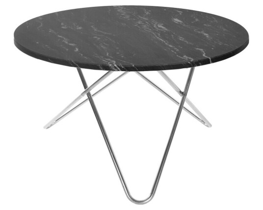 Ox Denmarq Big O Table spisebord marquina marmor, rustfritt stativ