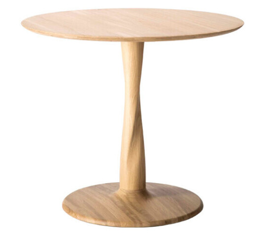 Ethnicraft Torsion spisebord rundt hvitpigmentert hardvoksolje Ø 90 cm