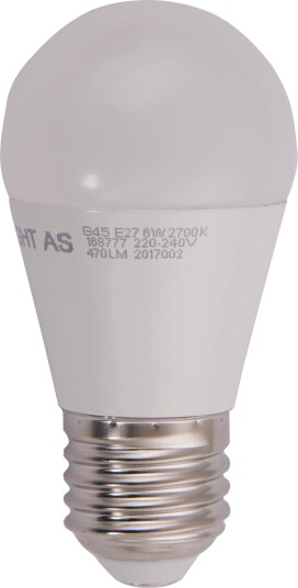 Krone LED pære 6W E27 470lm tilsvarer 40W 2700K