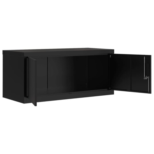 vidaXL Arkivskap svart 90x40x130 cm stål