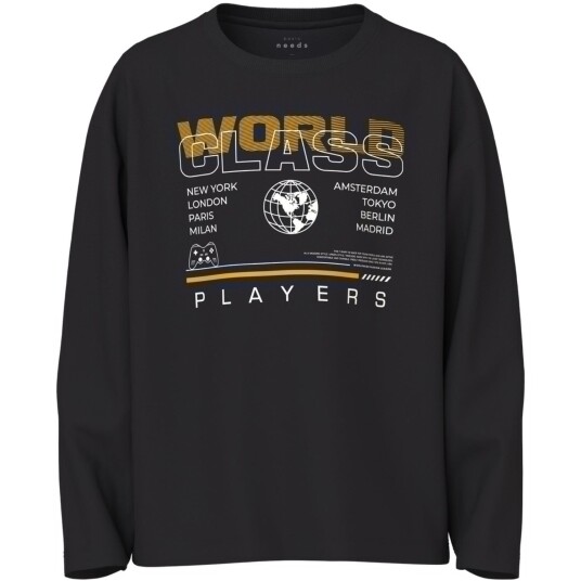 Name It Black World Class Nkmvictor Ls Rlx Topp 116