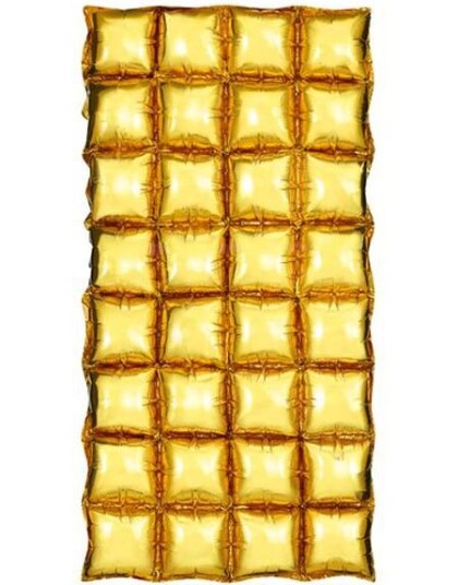 Gullfarget Waffle Folie Ballong for Backdrop/Bakgrunn 55 cm x 110 cm Sett sammen flere for hel vegg