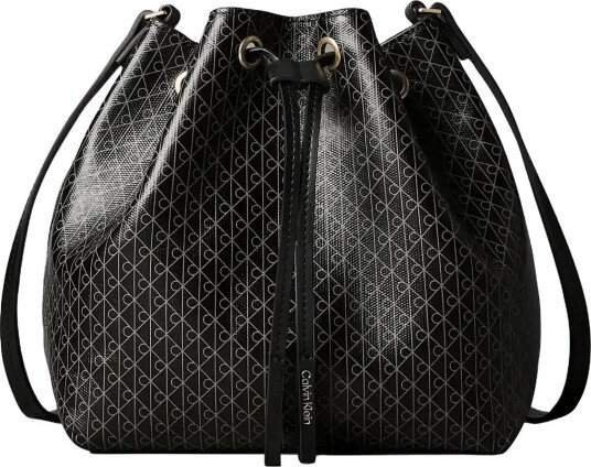 Calvin Klein Emblem Aop Drawstring Bucket Black ONE SIZE