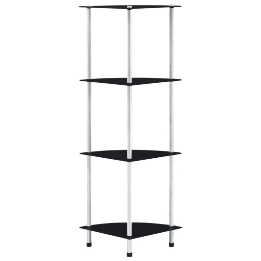 vidaXL Hylle 4 etasjer svart 30x30x100 cm herdet glass vidaXL Hylle 4 etasjer svart 30x30x100 cm herdet glass