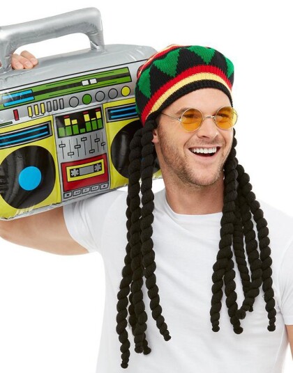 Rastafari Kostymesett med Hatt Dreads Briller og Radio