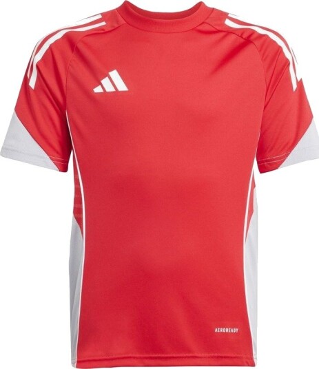 adidas Trenings T skjorte Tiro 25 Competition Rubin/hvit Barn størrelse 152 cm