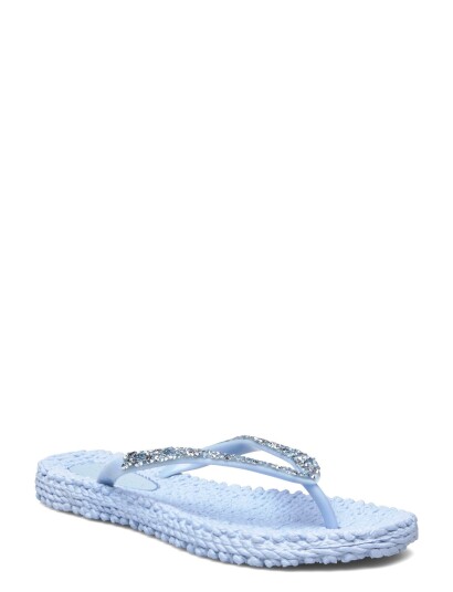 Ilse Jacobsen Flip Flops With Rhinestones Blue 36