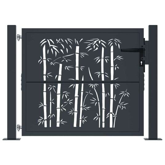 Hageport antrasitt 105x105 cm stÄl bambusdesign Hageport antrasitt 105x105 cm stÄl bambusdesign