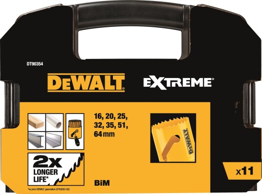 Dewalt DT90354-QZ Hullsagsett for tre, metall og plast, 11 deler, Maskintilbehør & forbruk