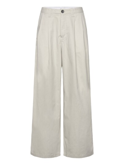 Weekday Otis Loose Pleated Cotton Twill Chinos Beige 50