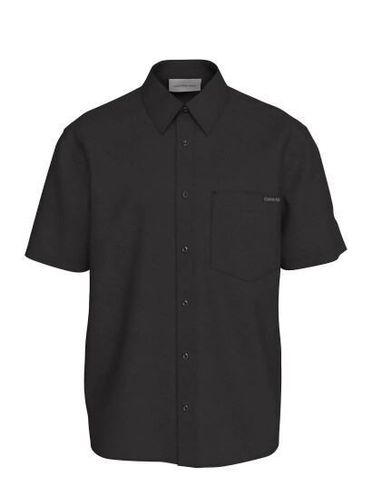 Calvin Klein Jeans Ss Solid Causal Linen Classic Sh Black XXL