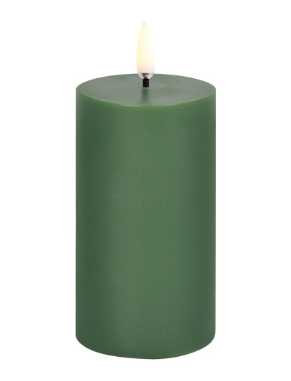 UYUNI Lighting Led Pillar Candle, Olive Green. Smooth, 5,8X10,1 Cm - Green - H10.1CM