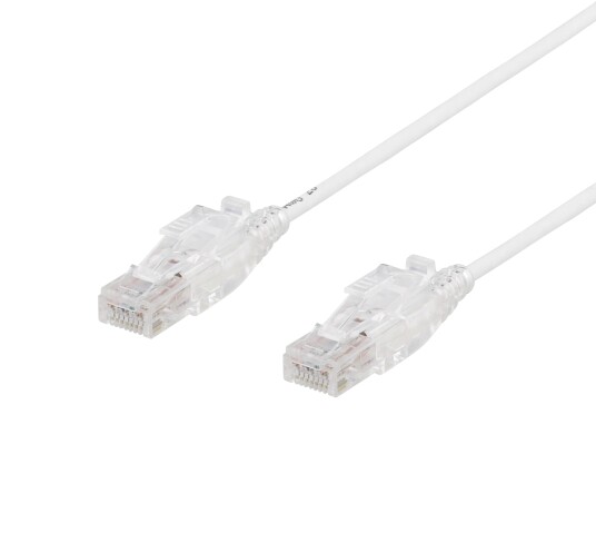 Deltaco Cat6A 1m RJ-45 Nettverkskabel U/UTP Låsbar Hvit