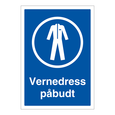 Jo Safety Vernedress påbudt skilt Plast A4 6306014PA4