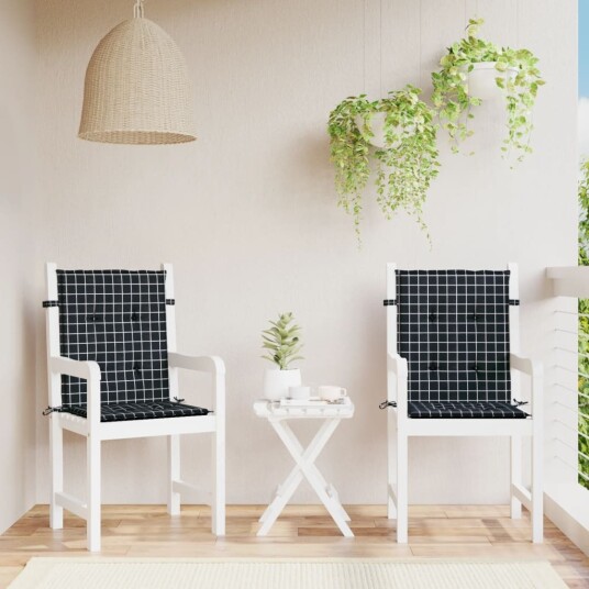 vidaXL Ryggputer 2 stk. Oxford Stoff Svart og Hvit