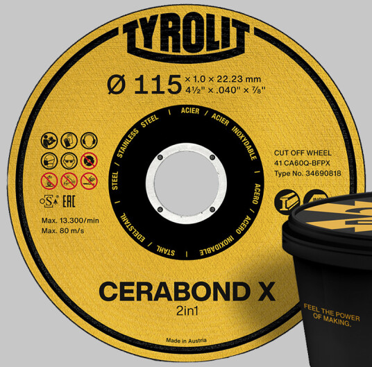 Kutteskive Cerabond X Premium ø115Ã1 CA60Q-BFPX