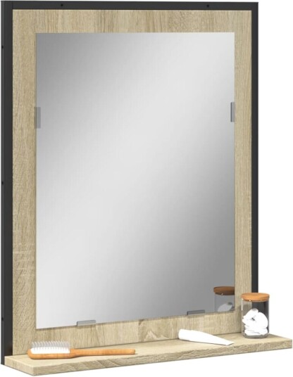 Baderomsspeil med hylle sonoma eik 50x12x60 cm konstruert tre