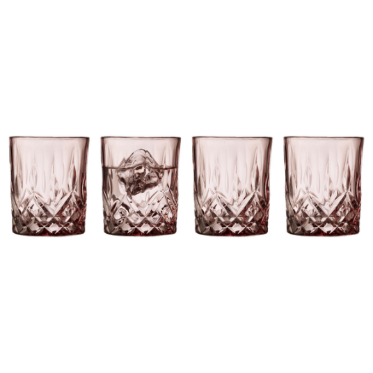 Lyngby Glass Sorrento Whiskyglass Pink 32 cl 4 stk.