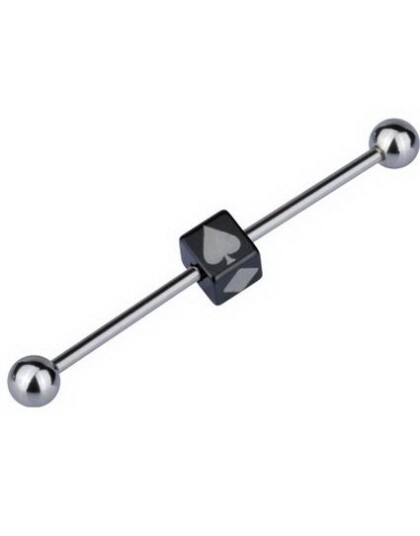 Pokerplayer Ørebarbell Steel Strl 1,6x33 mm med 5 mm kule