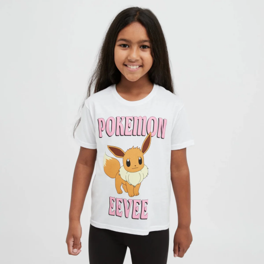 Pokémon Pokemon T skjorte Eevee Cute 146 / 11 år Barn Hvit