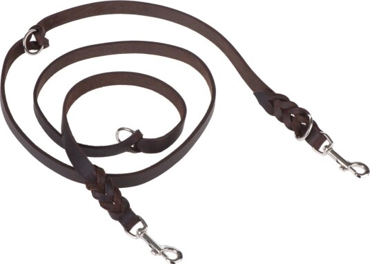 Heim Dobbeltbånd Av Lær Med Innflettet Karabin 220Cm Langt 18Mm Bredt Heim Dobbeltbånd Av Lær Med Innflettet Karabin 220Cm Langt 18Mm Bredt