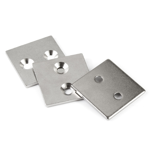 Supermagneter Metallplate 40 X 40 X 3 mm Monteringsplate med To Skruehull