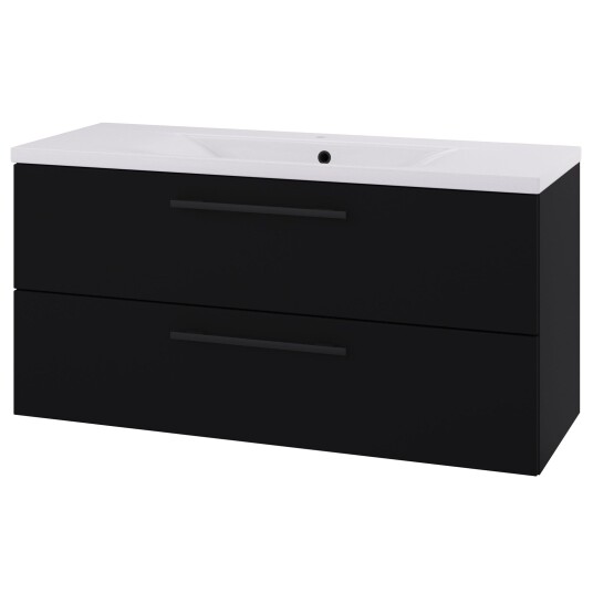 Linn Bad Ingrid D45cm Servantskap Svart Matt / 120cm 2 Skuffer
