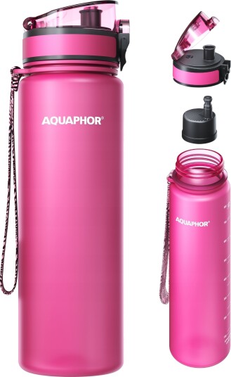 Aquaphor City Vannfilterflaske - 800ml - Rosa