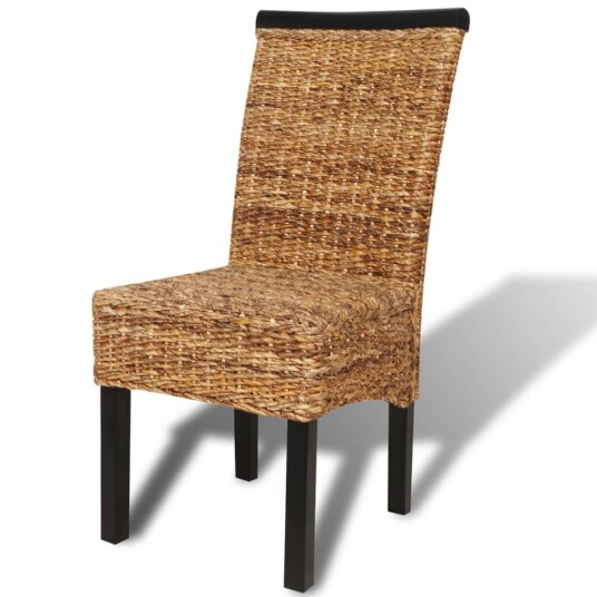 vidaXL Spisestoler 2 stk abaca og heltre mango