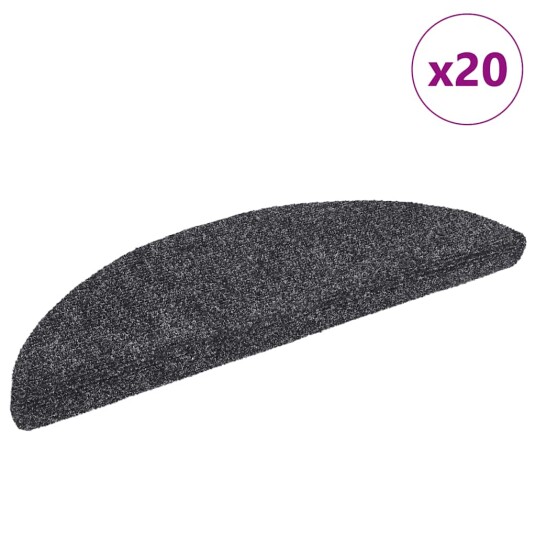Selvklebende trappematter 20 stk mørkegrå 56x17x3 cm 8721288457875