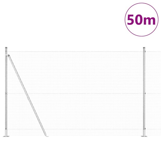  Sveiset nettinggjerde med 13 flensede innlegg 1,4x50 m Galvanisert stål