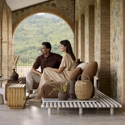 Cane line Sticks sofa m/ sjeselong Alu/umber brown Cane line Sticks sofa m/ sjeselong Alu/umber brown