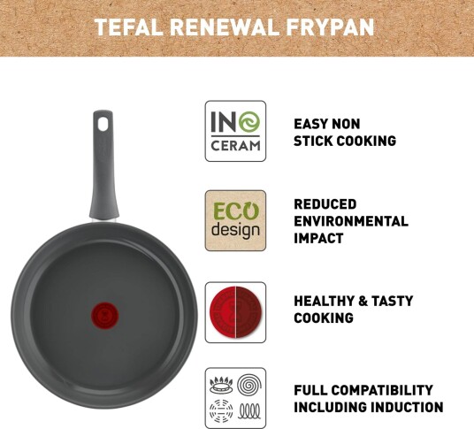 TEFAL RENEWAL STEKEPANNE 28 CM GRÅ