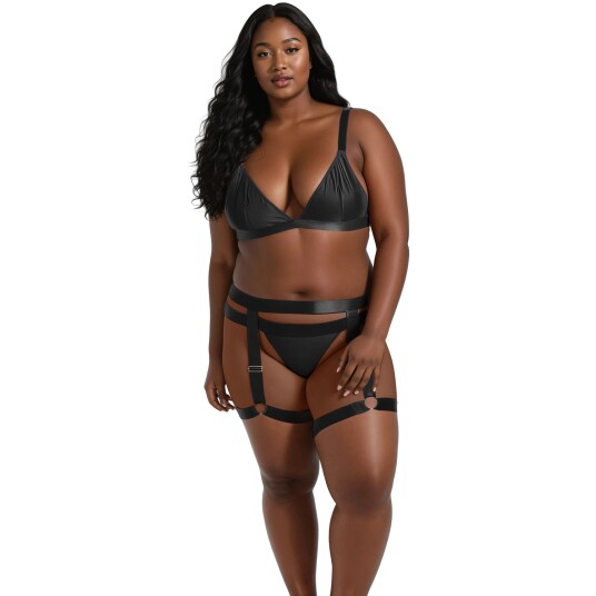 NORTIE Willow Svart Bralette-sett med Benstropper Svart Plus size
