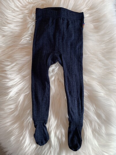 Joha   Leggings med fot i ull/silke Navy