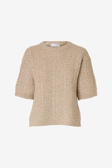 Selected Femme Pullover slfNelly 2/4 Knit O neck Grå