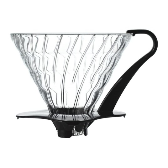 Hario V60 Pour Over Dripper - Glass - Black , 03 (4-6 cups)