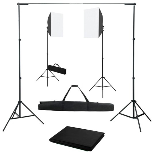 vidaXL Fotostudiosett med softbokslys og bakgrunn vidaXL Fotostudiosett med softbokslys og bakgrunn