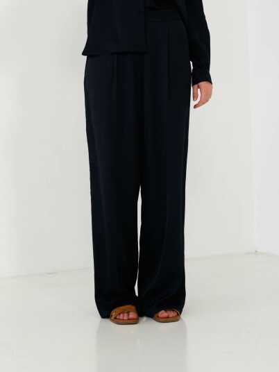 Selected Femme Talia-Tinni Mid Waist Wide Pant Blå 36