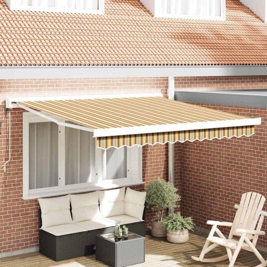 Automatisk Uttrekkbar Markise Multicolor Stripe 300x250 cm Automatisk Uttrekkbar Markise Multicolor Stripe 300x250 cm