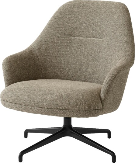 Rely HW139 Loungestol Med Høy Rygg & Swivel Sort / Clay 0009