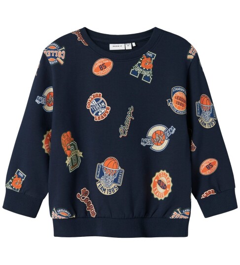 name it Nmmleland Ls Nreg Sweat Box Bru Navy 92