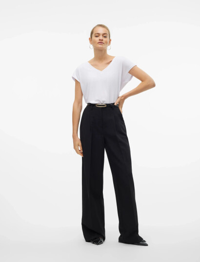 Vero Moda Vmfilli Ss V-Neck Tee Ga Noos - White - S Vero Moda Vmfilli Ss V-Neck Tee Ga Noos - White - S