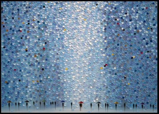 Umbrellas In The Rain Plakat / 21x30