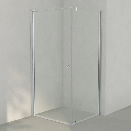 INR Iconic Nordic Rooms Dusjhjørne Linc 13 Original Matt Aluminium / 100x90cm Klart Glass